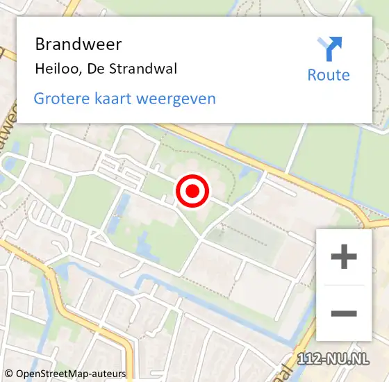 Locatie op kaart van de 112 melding: Brandweer Heiloo, De Strandwal op 9 juli 2014 22:39