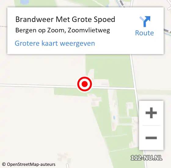 Locatie op kaart van de 112 melding: Brandweer Met Grote Spoed Naar Bergen op Zoom, Zoomvlietweg op 1 maart 2022 10:52