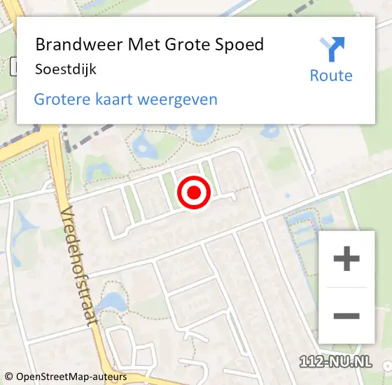 Locatie op kaart van de 112 melding: Brandweer Met Grote Spoed Naar Soestdijk op 1 maart 2022 11:04