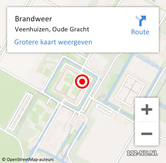 Locatie op kaart van de 112 melding: Brandweer Veenhuizen, Oude Gracht op 1 maart 2022 11:24