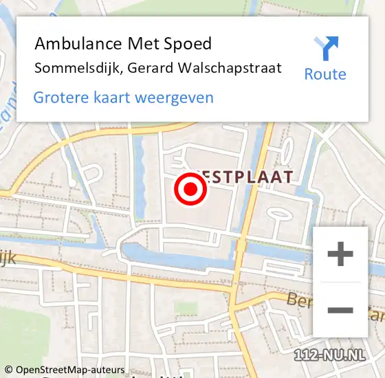 Locatie op kaart van de 112 melding: Ambulance Met Spoed Naar Sommelsdijk, Gerard Walschapstraat op 1 maart 2022 11:25