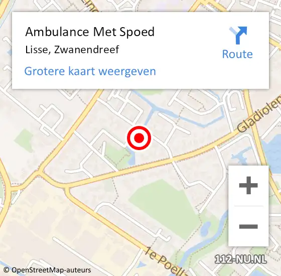 Locatie op kaart van de 112 melding: Ambulance Met Spoed Naar Lisse, Zwanendreef op 1 maart 2022 12:14