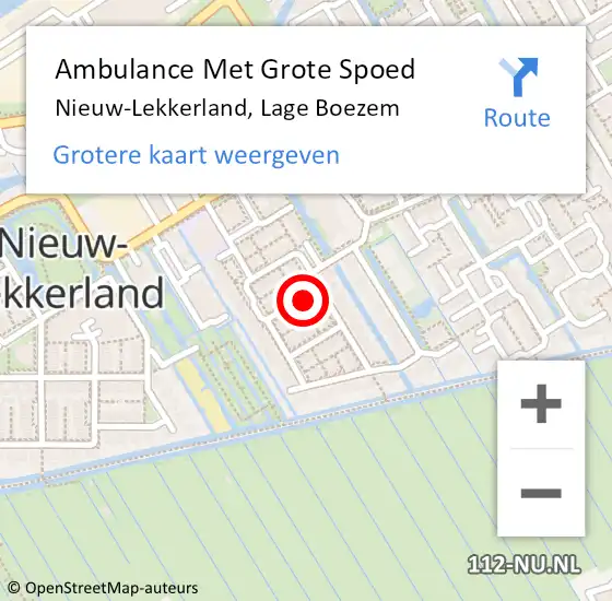 Locatie op kaart van de 112 melding: Ambulance Met Grote Spoed Naar Nieuw-Lekkerland, Lage Boezem op 1 maart 2022 13:52