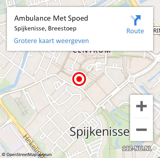 Locatie op kaart van de 112 melding: Ambulance Met Spoed Naar Spijkenisse, Breestoep op 1 maart 2022 14:45