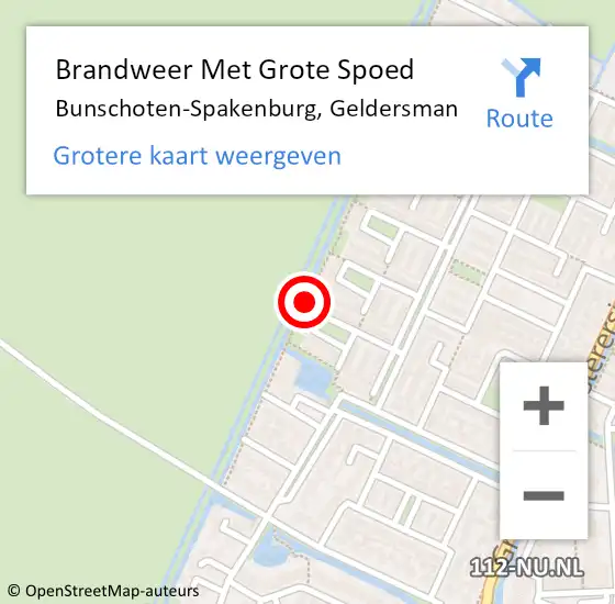 Locatie op kaart van de 112 melding: Brandweer Met Grote Spoed Naar Bunschoten-Spakenburg, Geldersman op 1 maart 2022 14:52