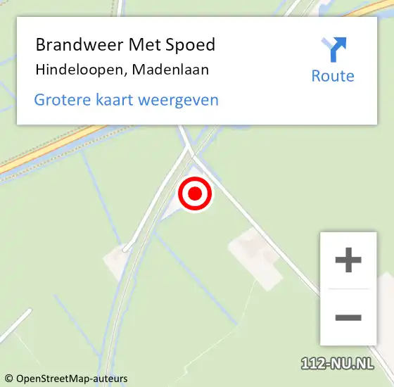 Locatie op kaart van de 112 melding: Brandweer Met Spoed Naar Hindeloopen, Madenlaan op 1 maart 2022 15:10