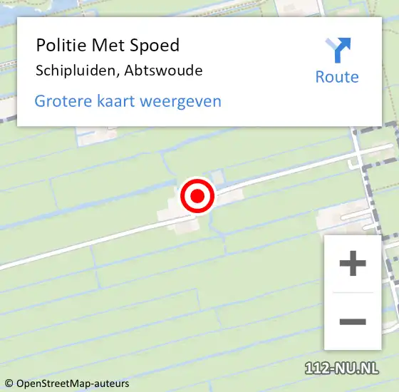 Locatie op kaart van de 112 melding: Politie Met Spoed Naar Schipluiden, Abtswoude op 1 maart 2022 15:29