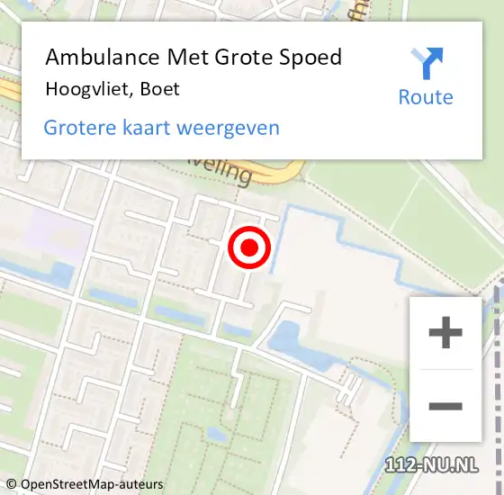 Locatie op kaart van de 112 melding: Ambulance Met Grote Spoed Naar Hoogvliet, Boet op 1 maart 2022 15:45