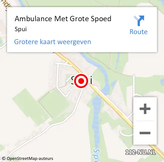 Locatie op kaart van de 112 melding: Ambulance Met Grote Spoed Naar Spui op 1 maart 2022 15:47