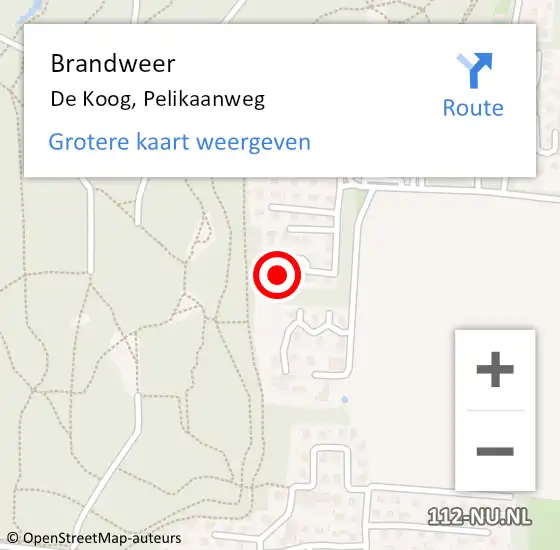 Locatie op kaart van de 112 melding: Brandweer De Koog, Pelikaanweg op 1 maart 2022 16:33