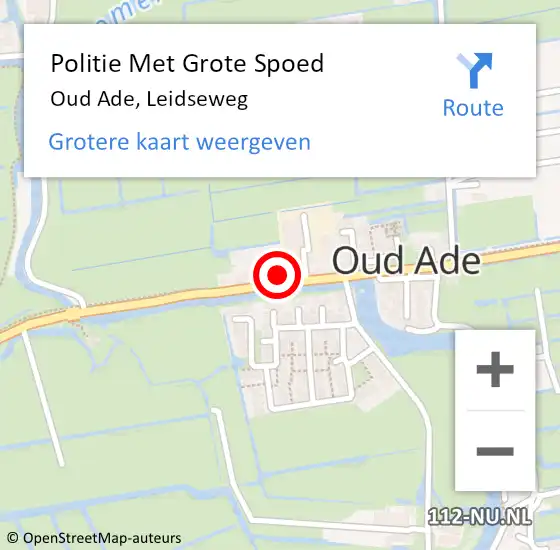 Locatie op kaart van de 112 melding: Politie Met Grote Spoed Naar Oud Ade, Leidseweg op 1 maart 2022 17:21