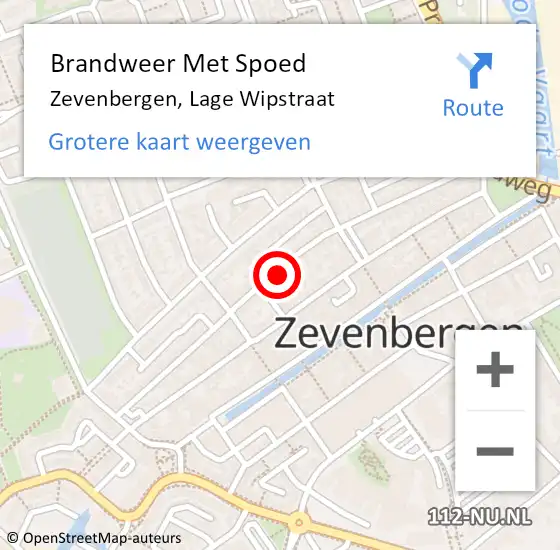 Locatie op kaart van de 112 melding: Brandweer Met Spoed Naar Zevenbergen, Lage Wipstraat op 1 maart 2022 17:26