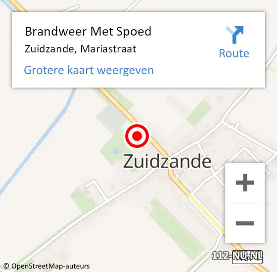 Locatie op kaart van de 112 melding: Brandweer Met Spoed Naar Zuidzande, Mariastraat op 1 maart 2022 17:29