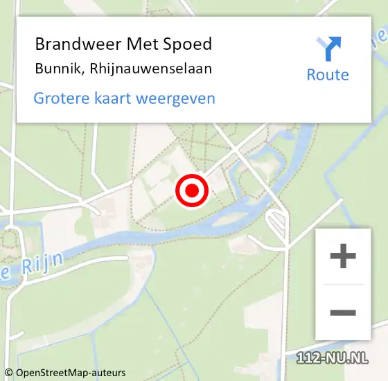 Locatie op kaart van de 112 melding: Brandweer Met Spoed Naar Bunnik, Rhijnauwenselaan op 1 maart 2022 17:44