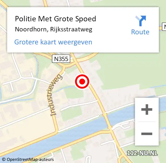 Locatie op kaart van de 112 melding: Politie Met Grote Spoed Naar Noordhorn, Rijksstraatweg op 1 maart 2022 18:14