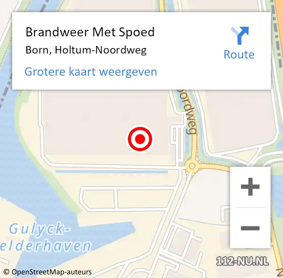 Locatie op kaart van de 112 melding: Brandweer Met Spoed Naar Born, Holtum-Noordweg op 1 maart 2022 18:45