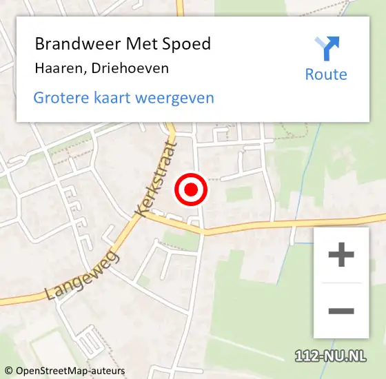 Locatie op kaart van de 112 melding: Brandweer Met Spoed Naar Haaren, Driehoeven op 1 maart 2022 18:59