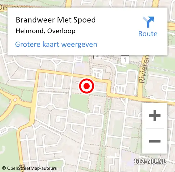 Locatie op kaart van de 112 melding: Brandweer Met Spoed Naar Helmond, Overloop op 1 maart 2022 19:13