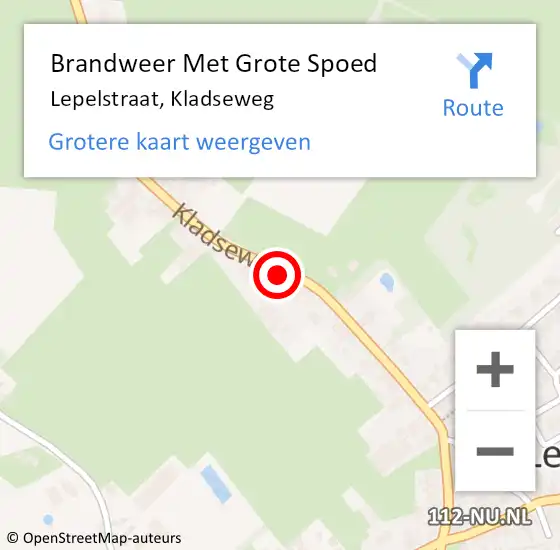 Locatie op kaart van de 112 melding: Brandweer Met Grote Spoed Naar Lepelstraat, Kladseweg op 1 maart 2022 19:28