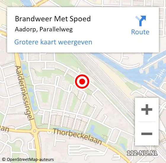 Locatie op kaart van de 112 melding: Brandweer Met Spoed Naar Aadorp, Parallelweg op 1 maart 2022 19:51