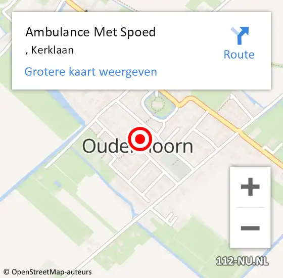 Locatie op kaart van de 112 melding: Ambulance Met Spoed Naar Oudenhoorn, Kerklaan op 1 maart 2022 20:10
