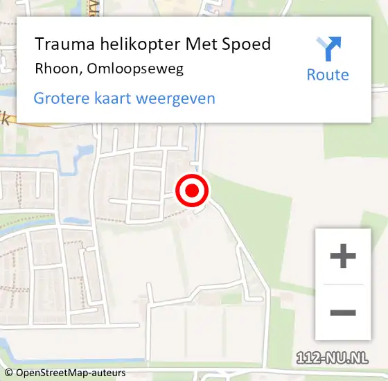 Locatie op kaart van de 112 melding: Trauma helikopter Met Spoed Naar Rhoon, Omloopseweg op 1 maart 2022 20:11