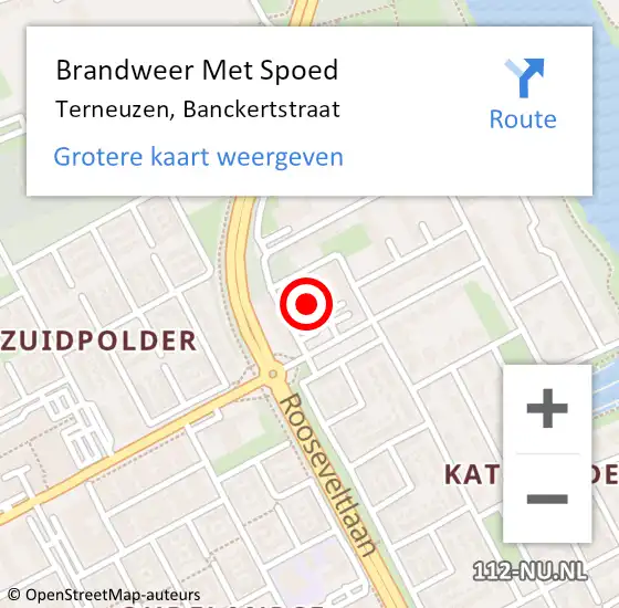 Locatie op kaart van de 112 melding: Brandweer Met Spoed Naar Terneuzen, Banckertstraat op 1 maart 2022 20:18