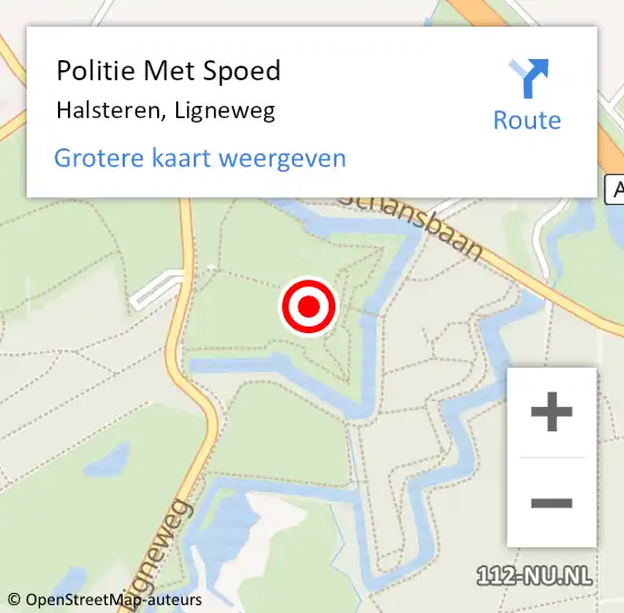 Locatie op kaart van de 112 melding: Politie Met Spoed Naar Halsteren, Ligneweg op 1 maart 2022 20:18