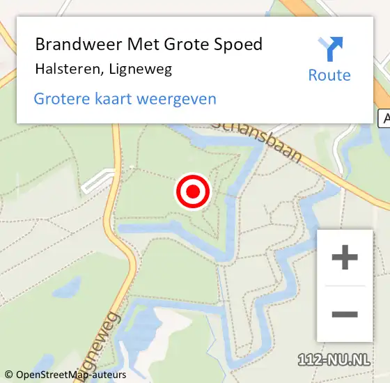 Locatie op kaart van de 112 melding: Brandweer Met Grote Spoed Naar Halsteren, Ligneweg op 1 maart 2022 20:19