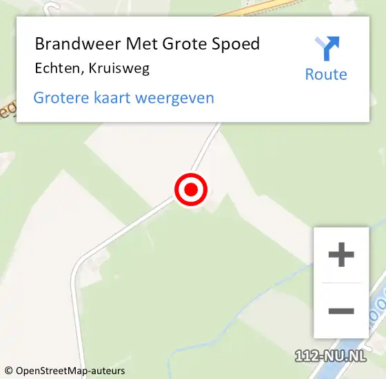 Locatie op kaart van de 112 melding: Brandweer Met Grote Spoed Naar Echten, Kruisweg op 1 maart 2022 20:19