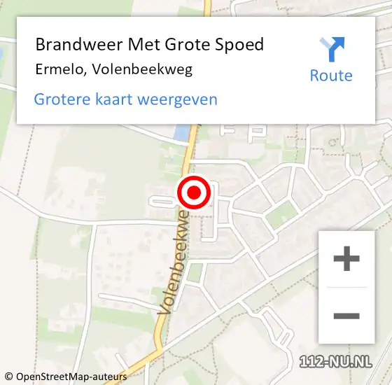 Locatie op kaart van de 112 melding: Brandweer Met Grote Spoed Naar Ermelo, Volenbeekweg op 1 maart 2022 21:15