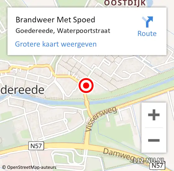 Locatie op kaart van de 112 melding: Brandweer Met Spoed Naar Goedereede, Waterpoortstraat op 1 maart 2022 21:18