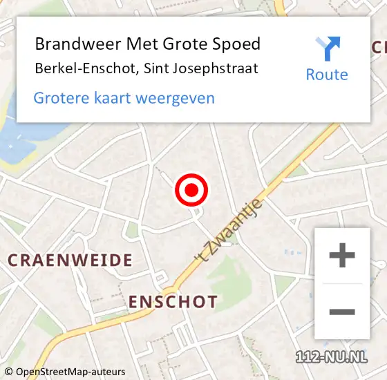 Locatie op kaart van de 112 melding: Brandweer Met Grote Spoed Naar Berkel-Enschot, Sint Josephstraat op 1 maart 2022 22:43