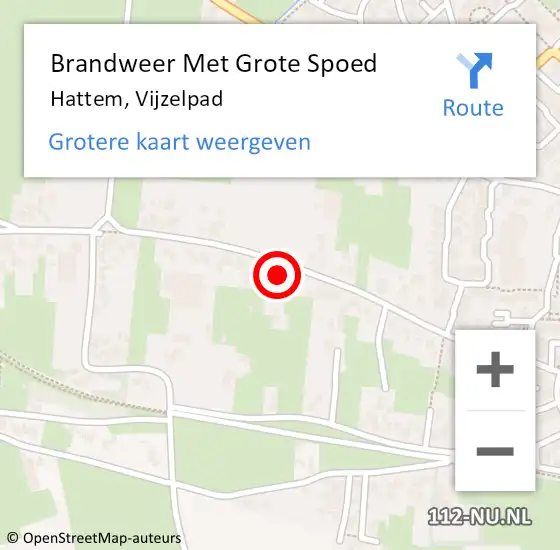 Locatie op kaart van de 112 melding: Brandweer Met Grote Spoed Naar Hattem, Vijzelpad op 1 maart 2022 22:52