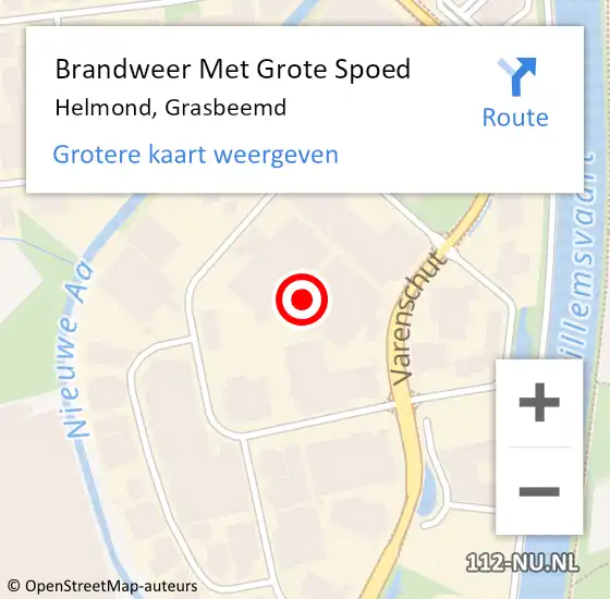 Locatie op kaart van de 112 melding: Brandweer Met Grote Spoed Naar Helmond, Grasbeemd op 2 maart 2022 00:50