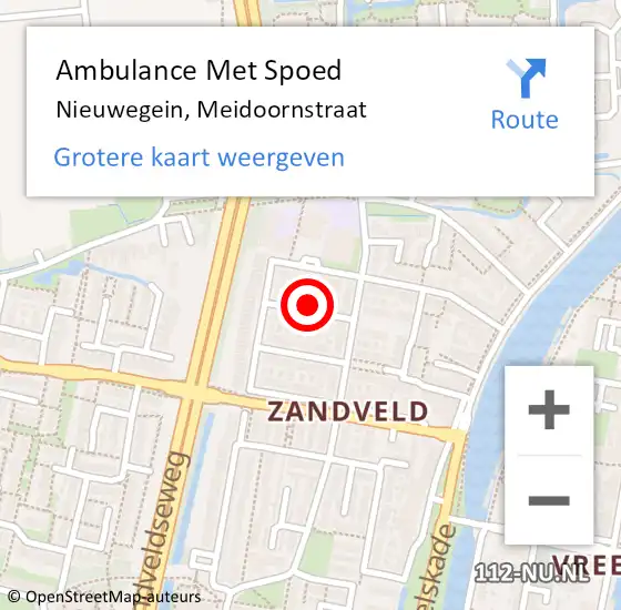 Locatie op kaart van de 112 melding: Ambulance Met Spoed Naar Nieuwegein, Meidoornstraat op 10 juli 2014 01:07