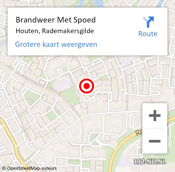 Locatie op kaart van de 112 melding: Brandweer Met Spoed Naar Houten, Rademakersgilde op 2 maart 2022 04:23