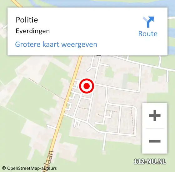 Locatie op kaart van de 112 melding: Politie Everdingen op 2 maart 2022 04:54