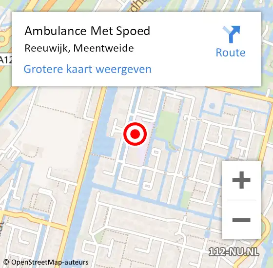 Locatie op kaart van de 112 melding: Ambulance Met Spoed Naar Reeuwijk, Meentweide op 2 maart 2022 05:29