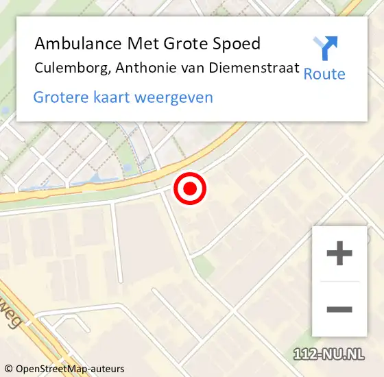 Locatie op kaart van de 112 melding: Ambulance Met Grote Spoed Naar Culemborg, Anthonie van Diemenstraat op 2 maart 2022 08:31