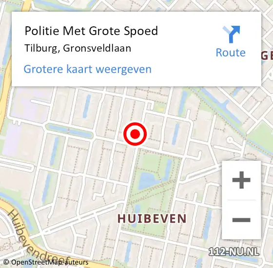 Locatie op kaart van de 112 melding: Politie Met Grote Spoed Naar Tilburg, Gronsveldlaan op 2 maart 2022 08:34