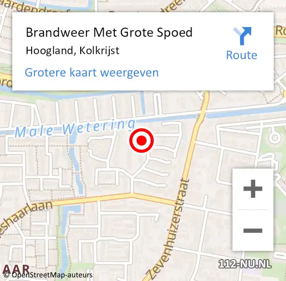 Locatie op kaart van de 112 melding: Brandweer Met Grote Spoed Naar Hoogland, Kolkrijst op 2 maart 2022 08:49