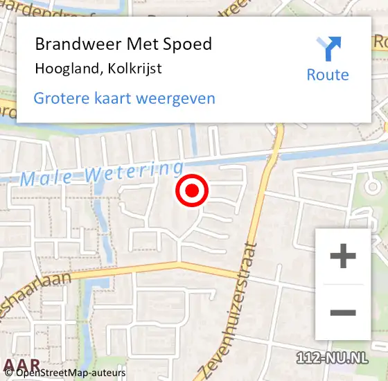 Locatie op kaart van de 112 melding: Brandweer Met Spoed Naar Hoogland, Kolkrijst op 2 maart 2022 09:02