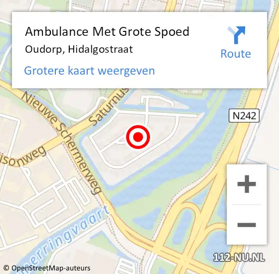 Locatie op kaart van de 112 melding: Ambulance Met Grote Spoed Naar Oudorp, Hidalgostraat op 2 maart 2022 11:03