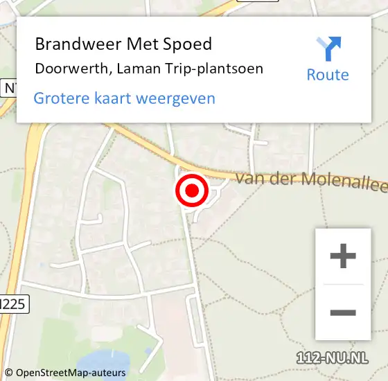 Locatie op kaart van de 112 melding: Brandweer Met Spoed Naar Doorwerth, Laman Trip-plantsoen op 2 maart 2022 11:27