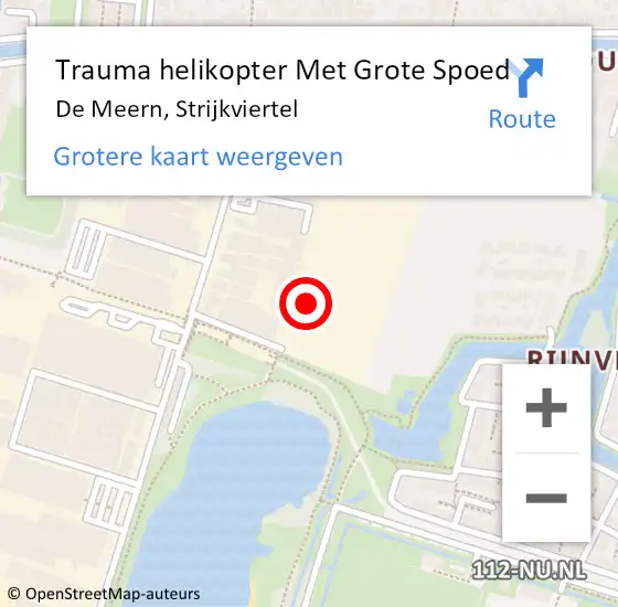 Locatie op kaart van de 112 melding: Trauma helikopter Met Grote Spoed Naar De Meern, Strijkviertel op 2 maart 2022 11:43