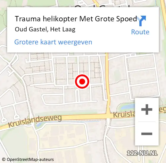Locatie op kaart van de 112 melding: Trauma helikopter Met Grote Spoed Naar Oud Gastel, Het Laag op 2 maart 2022 12:07