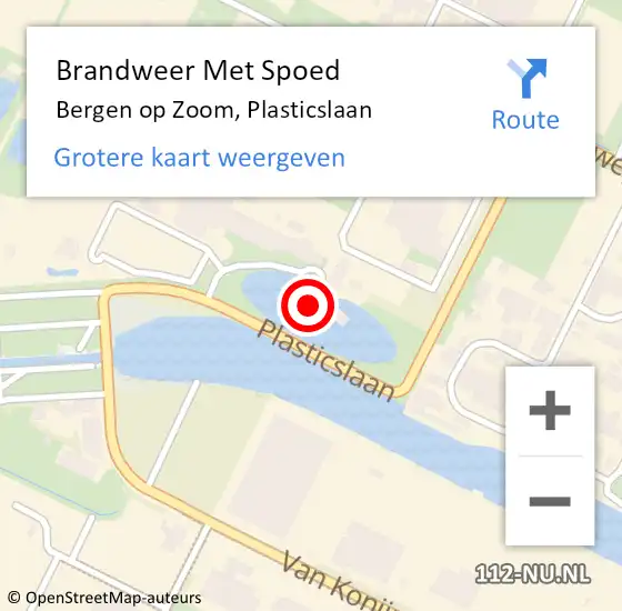 Locatie op kaart van de 112 melding: Brandweer Met Spoed Naar Bergen op Zoom, Plasticslaan op 2 maart 2022 12:23