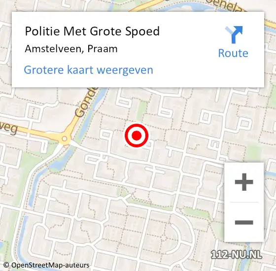 Locatie op kaart van de 112 melding: Politie Met Grote Spoed Naar Amstelveen, Praam op 2 maart 2022 13:08