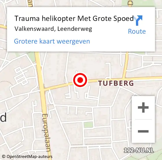 Locatie op kaart van de 112 melding: Trauma helikopter Met Grote Spoed Naar Valkenswaard, Leenderweg op 2 maart 2022 13:16